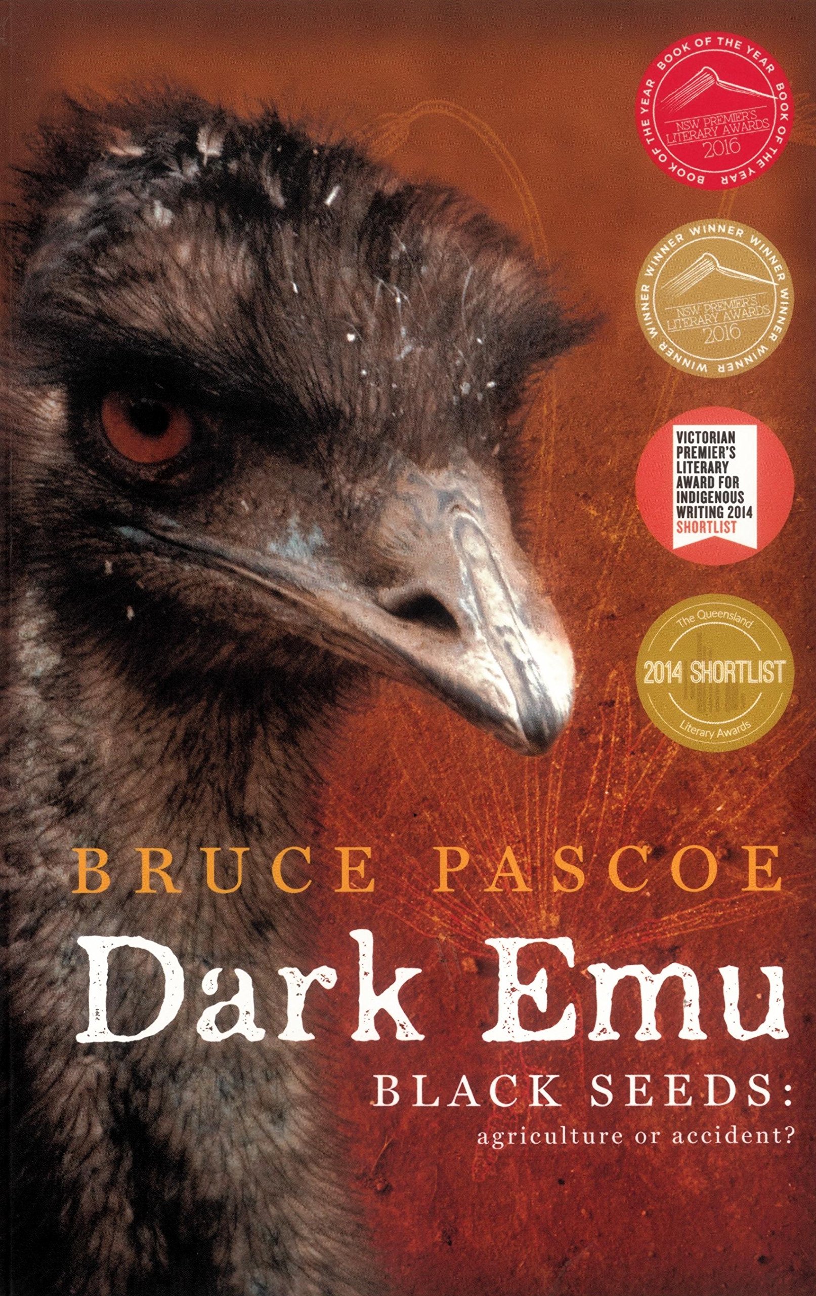 Buch cover von bruce Pascoes Dark Emu, auf dem ein Emu abgebildet ist