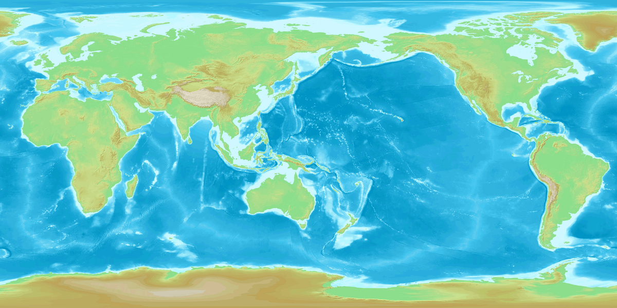 world map pacific centred