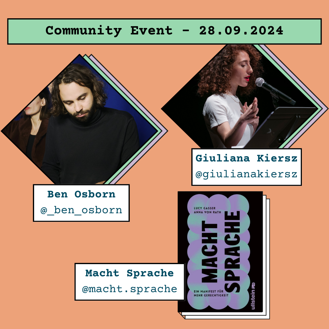 Community Event 2024 with Giuliana Kiersz, Ben Osborn and the “Macht Sprache” Book